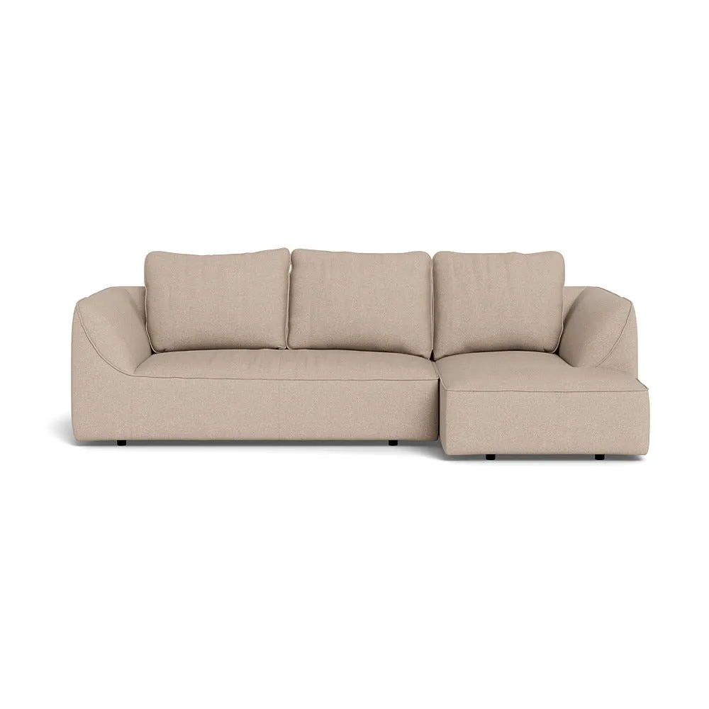 Heal's Morven Right Hand Facing Corner Chaise Sofa Boucle Tweed Pearl Black Feet 1