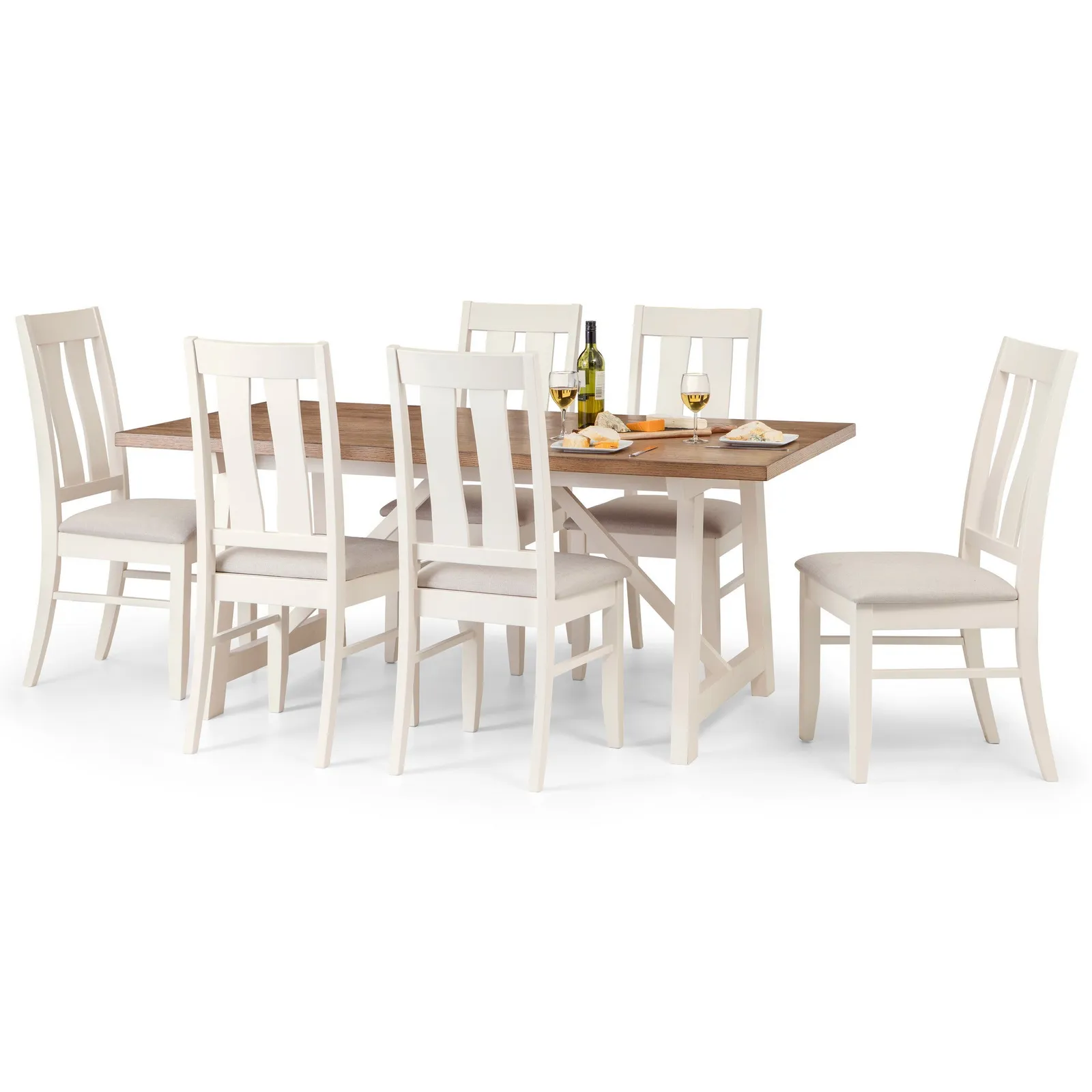 Pembroke Dining Table with 6 Chairs Cream