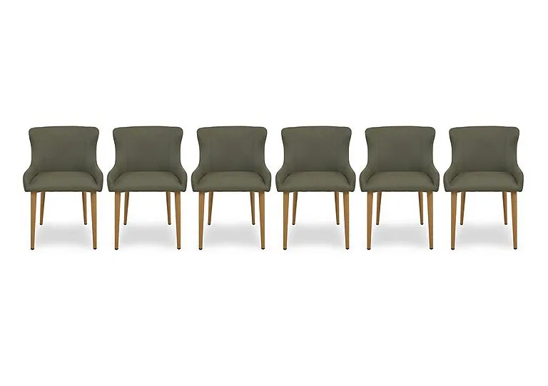 Riga Set of 6 Upholstered Dining Chairs - Green