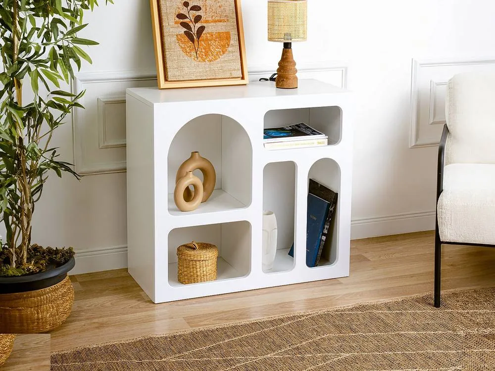 Vente-unique Console Table With 5 Recesses - White - LUELA