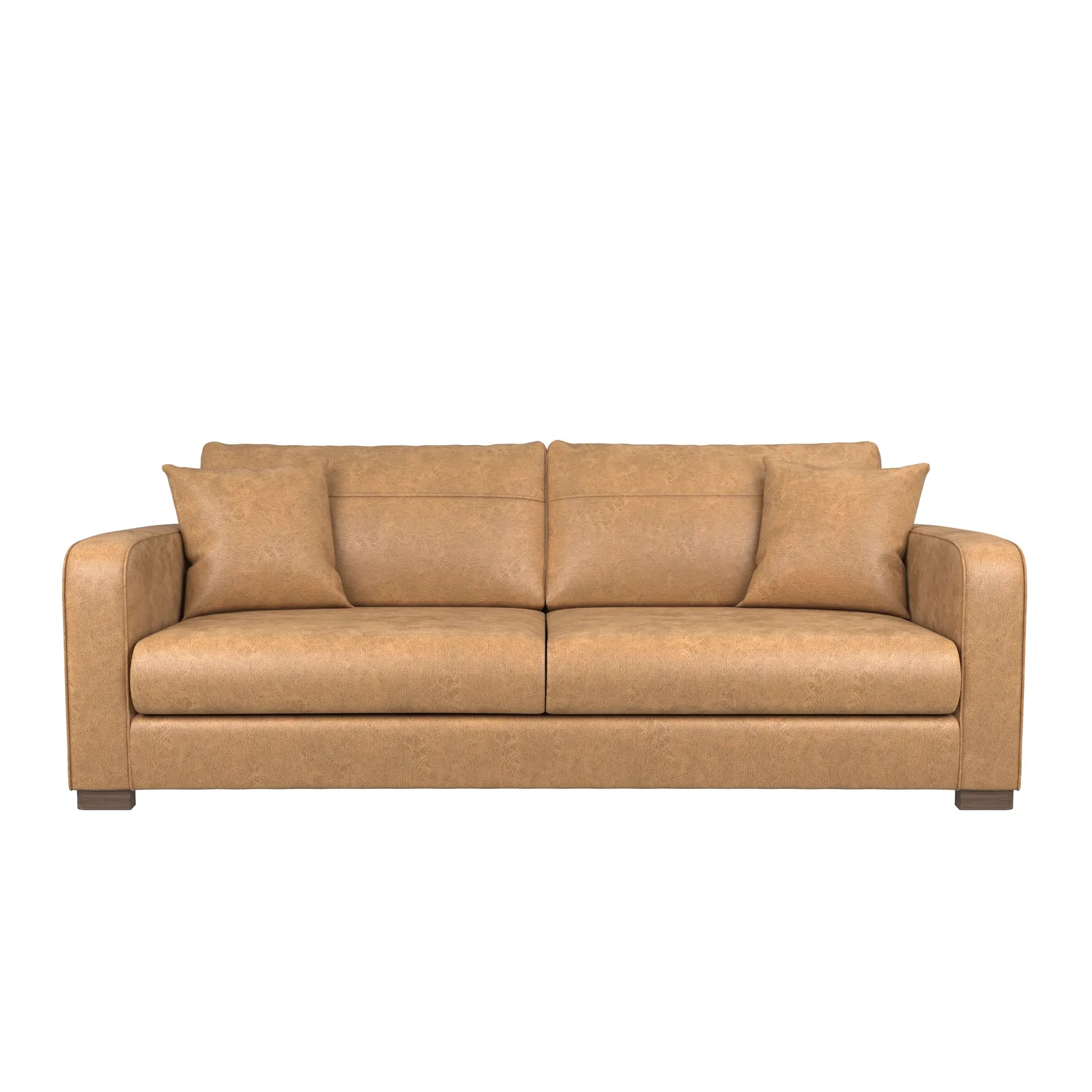 Carson Faux Leather 4 Seater Sofa Brown
