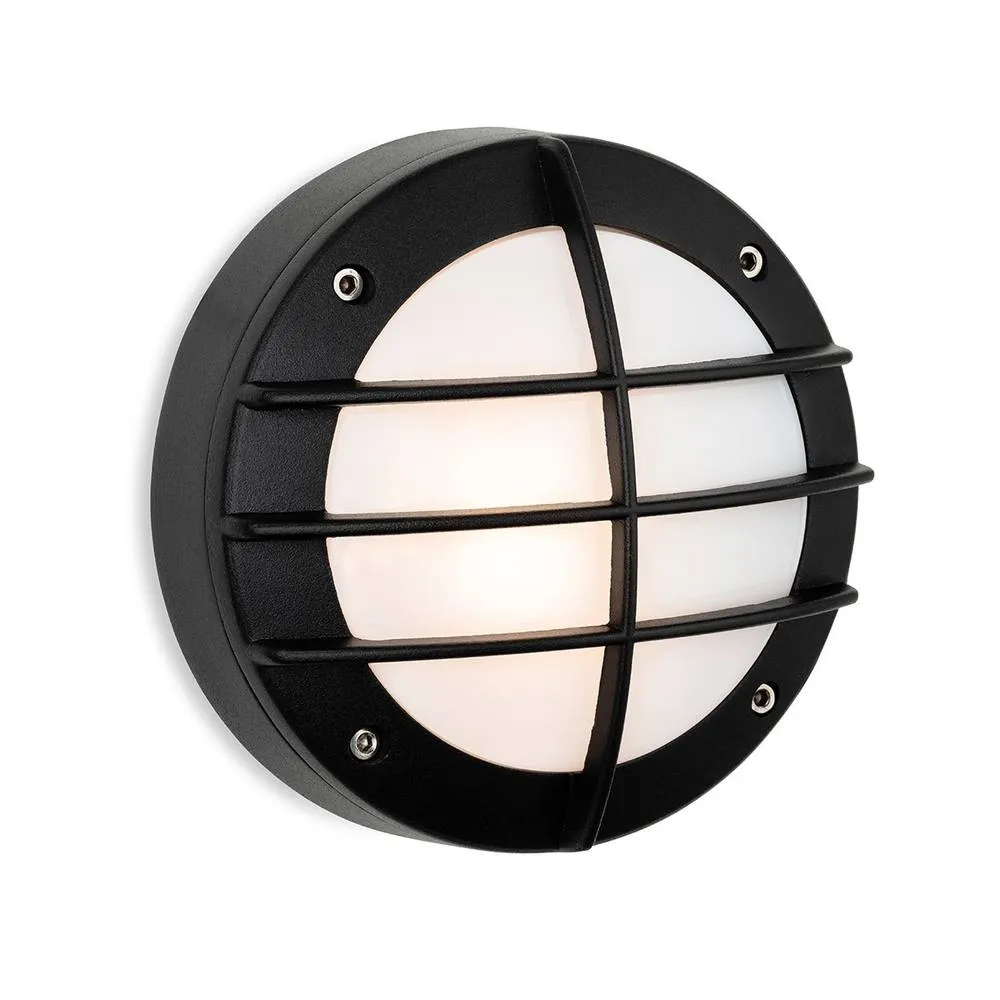 Netlighting Nova Wall Light Black with White Polycarbonate Diffuser IP44