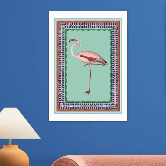 East End Prints Birdframe Flamingo Print 1