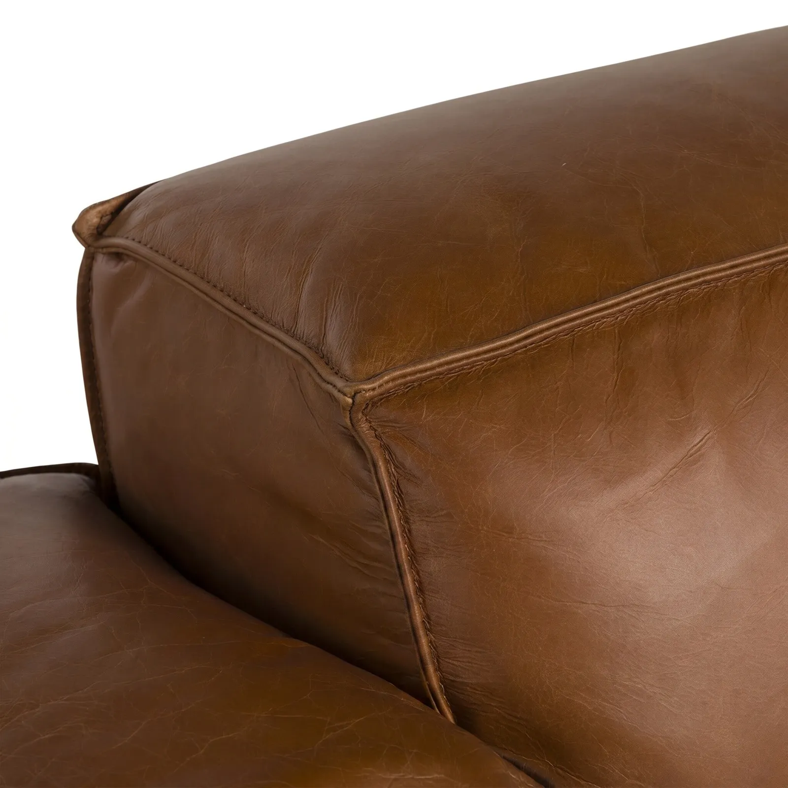 Horne 2 Seater Sofa Brown+Dusty Oak Leather | Barker & Stonehouse 5