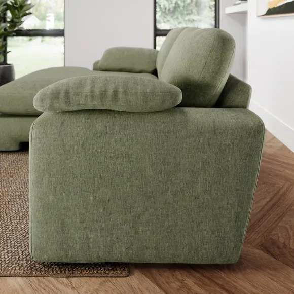Magnus Vintage Soft Chenille Corner Chaise Sofa 1