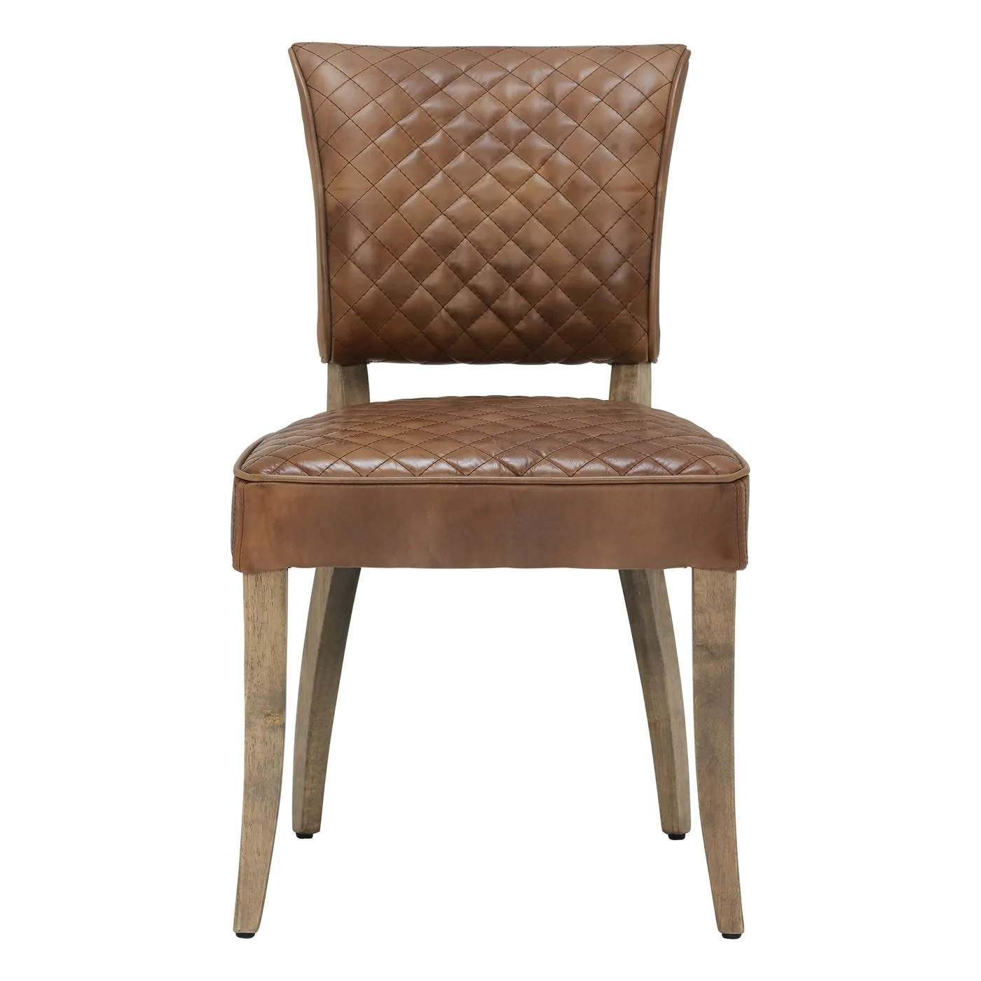 Timothy Oulton Mimi Quilted Dining Chair, Brown Leather | Barker & Stonehouse 3
