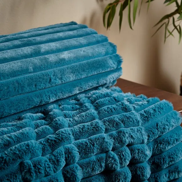 Cosy Ribbed Throw Blanket 130cm x 170cm 2