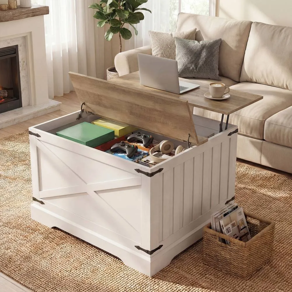 Costway Lift Top Coffee Table 80CM Center Table w/ Hidden Storage Compartment 5