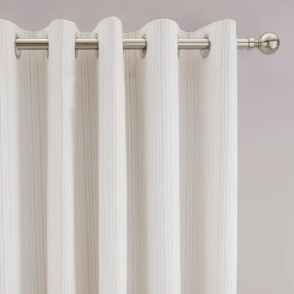 Stripe Cotton Blackout Eyelet Curtains 1
