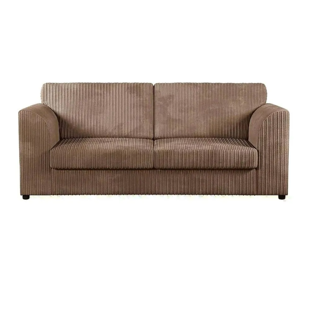 Bliss Furniture Jumbo Cord High Back 3 Seater Sofa Luxury in Beige