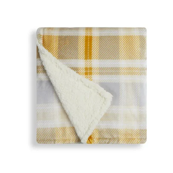 Check Sherpa Throw Blanket, 130cm x 180cm 3
