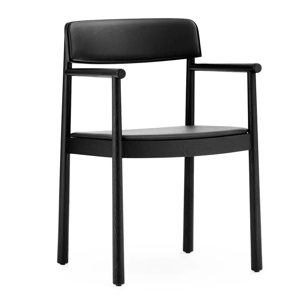 Normann Copenhagen Timb Dining Armchair Black Ash Ultra Leather Black 2