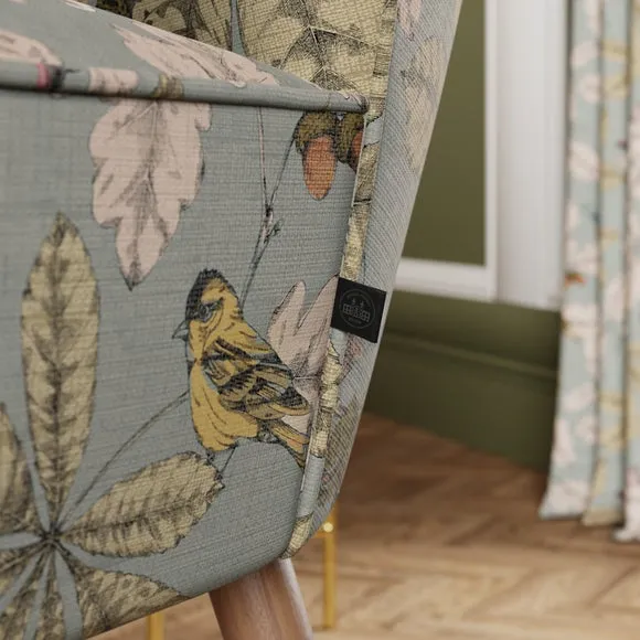 Eliza Flatweave Arboretum Print Wooden Armchair 3