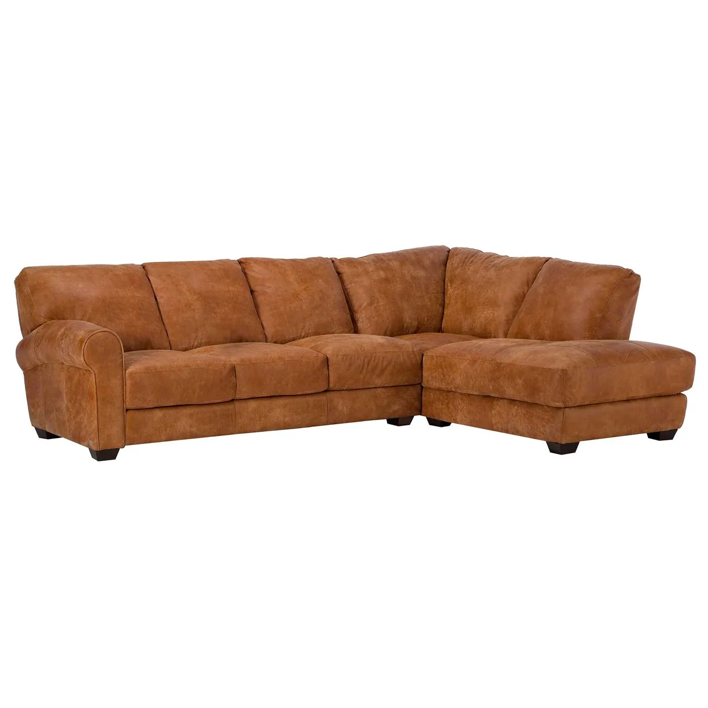 New Houston Large Right Hand Facing Leather Chaise Sofa, Hewlett Ranch