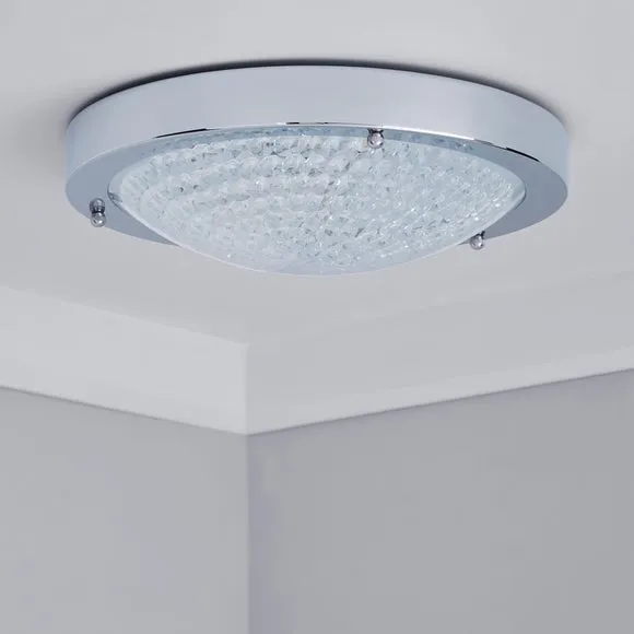 Aegean Crystal 1 Light Bathroom Flush Ceiling Light 2