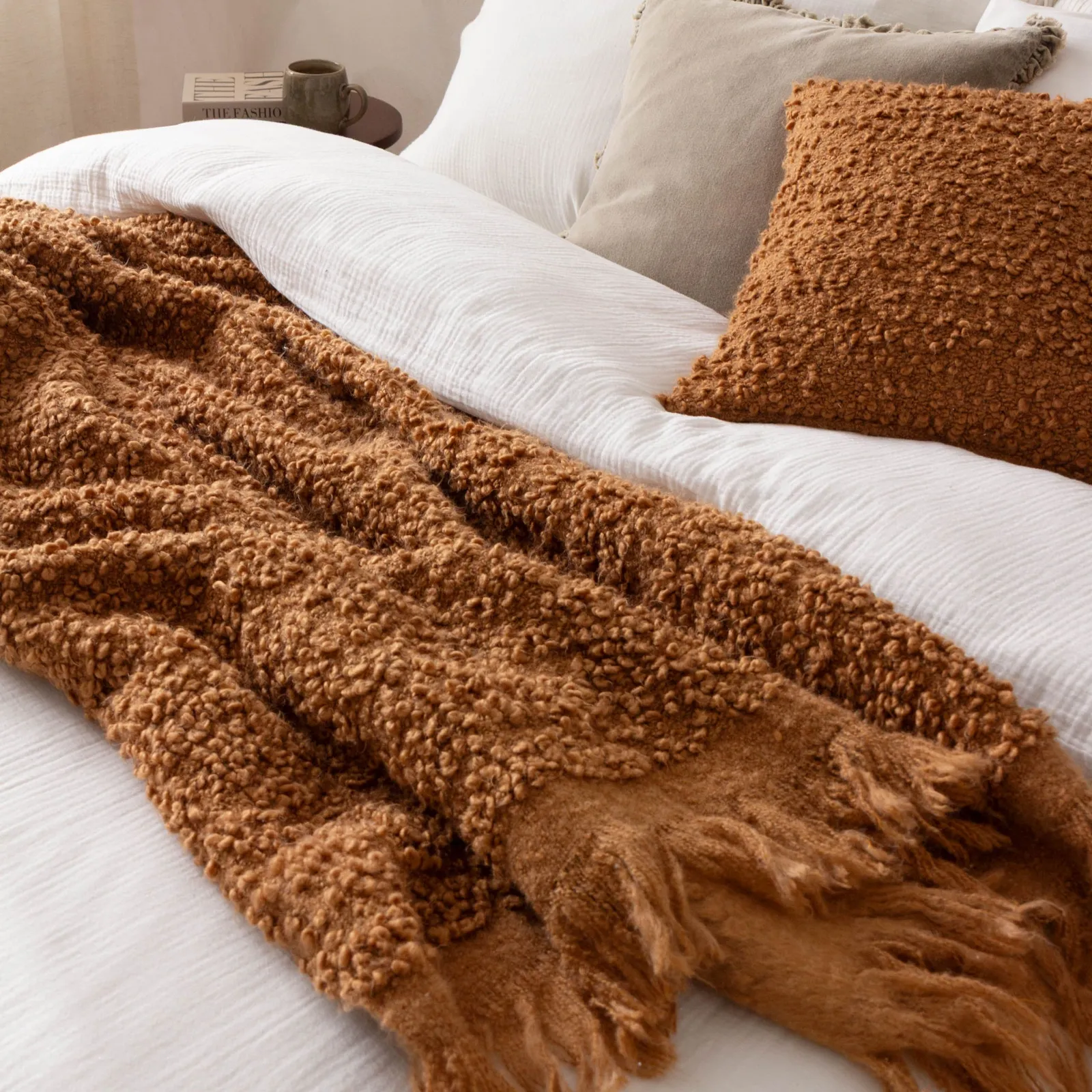 Yard Ulsmere Boucle Cushion in Burnt Orange 6
