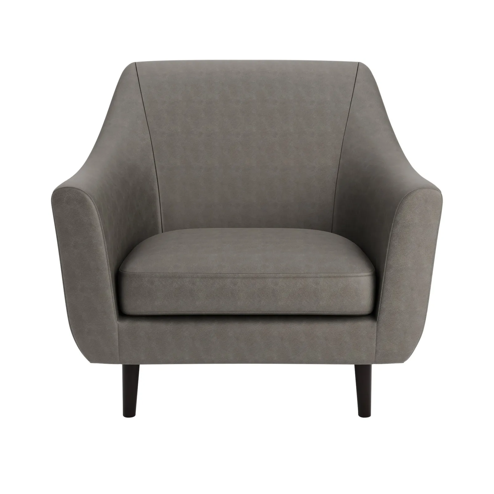 Eddie Distressed Faux Leather Tub Chair Grey