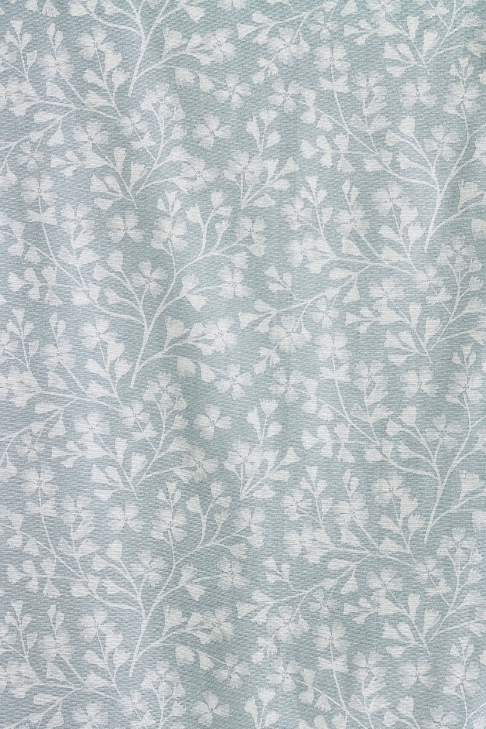 Catherine Lansfield 'Brooke Floral' Lined Eyelet Curtains in Duck Egg Blue 3
