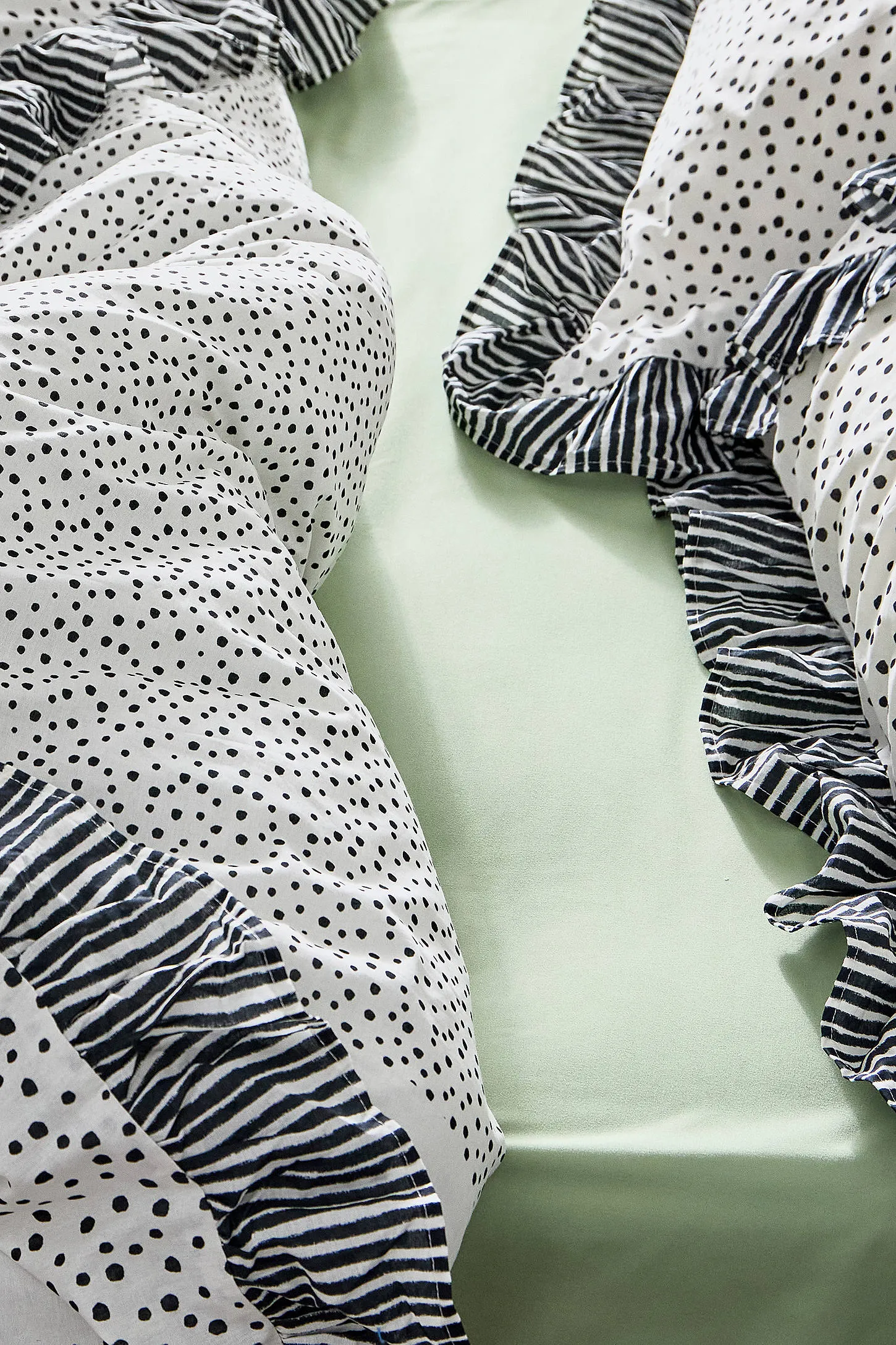 Dalmation Ruffle Duvet Set - Black/White 4