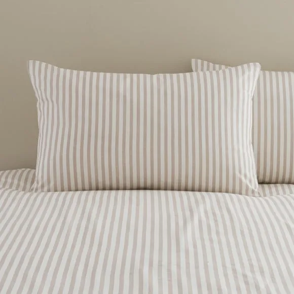 Dawson Stripe 100% Washed Cotton Duvet Cover & Pillowcase Set 4