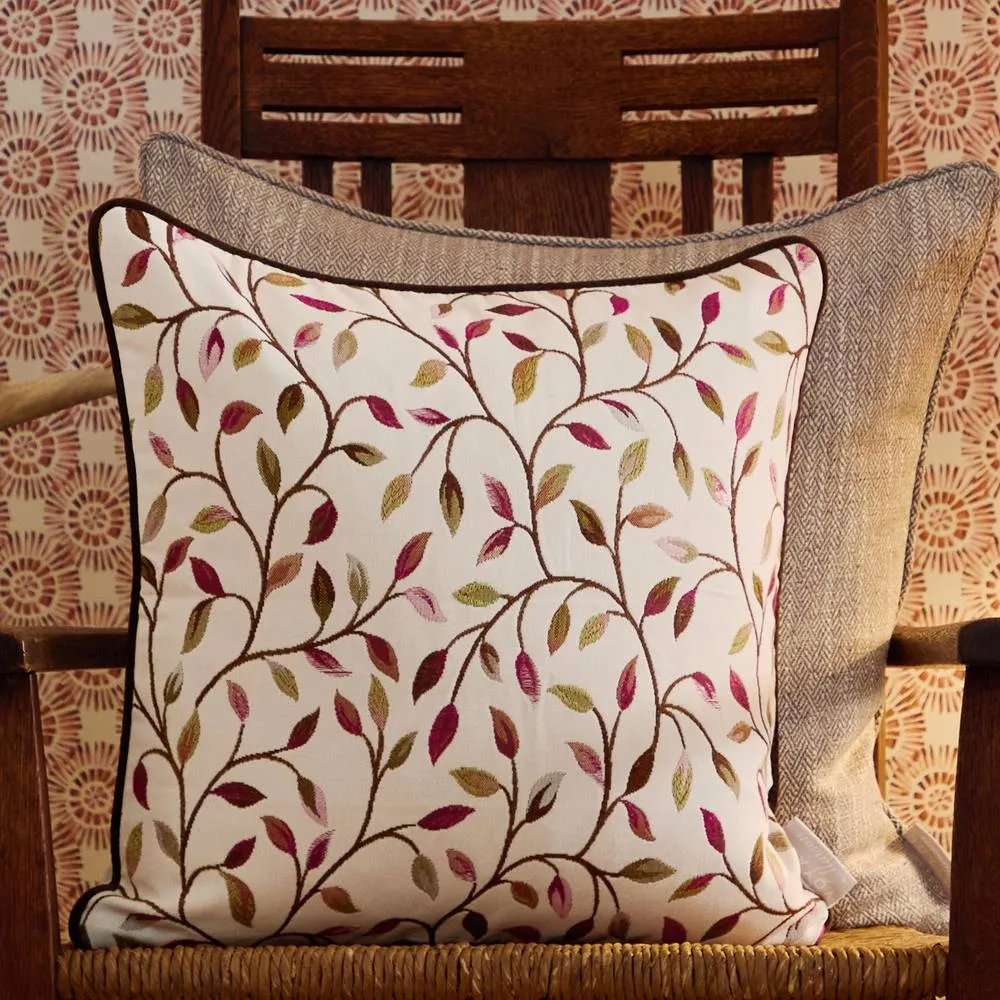 Voyage Maison Cervino Piped Jacquard Cushion in Dark Red