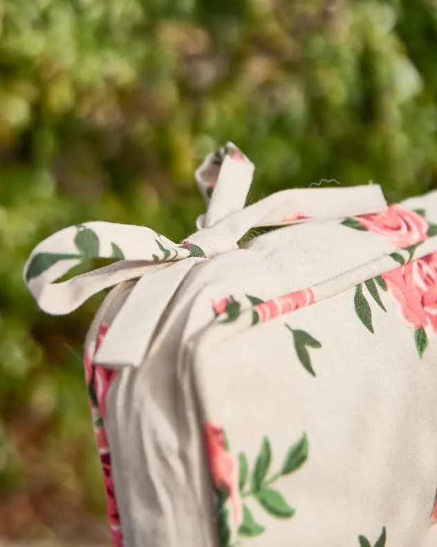 Dibor Set of 2 Vintage Rose Summer Outdoor Garden Chair Seat Pad Cushions W45 x L45cm in Brown 5