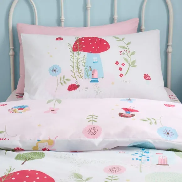 Toadstool Fairies Reversible Polycotton Duvet Cover & Pillowcase Set 2