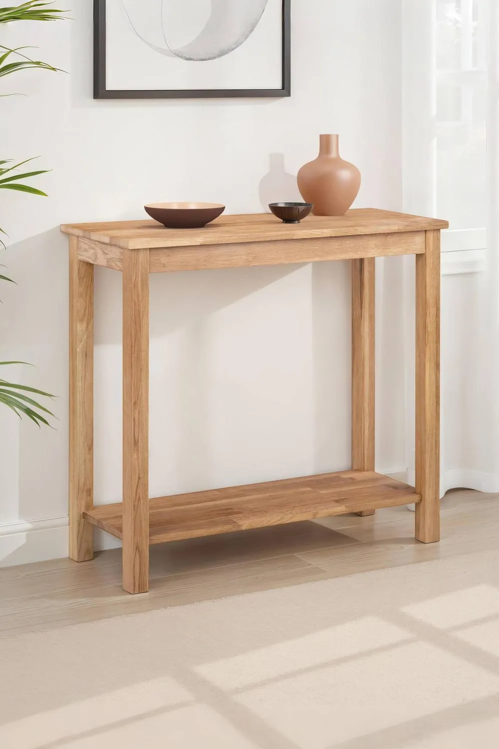 Julian Bowen Coxmoor Console Table with Shelf in Light Oak 1