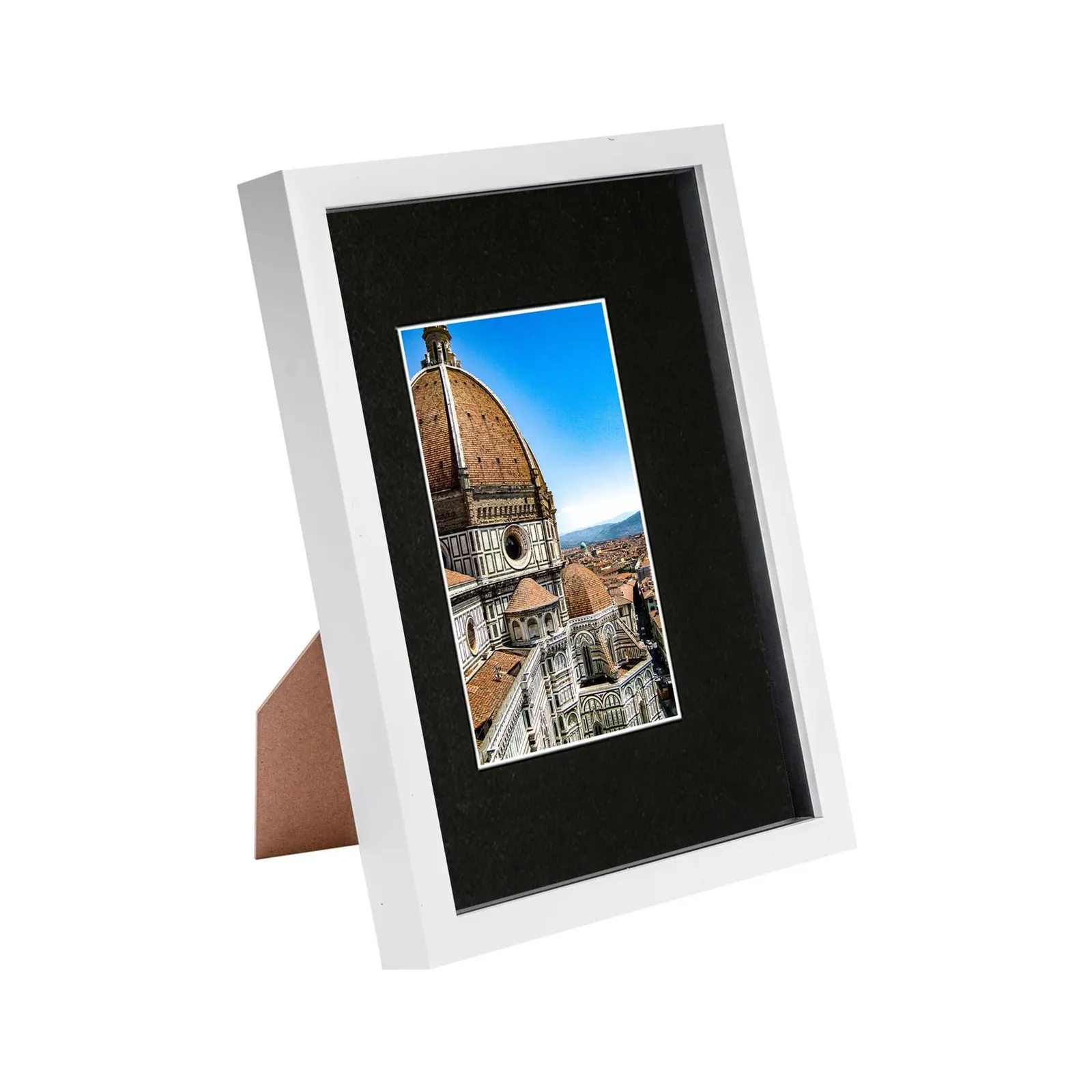 Nicola Spring 3D Shadow Box Frame with A5 Mount - A4 (8" x 12") - Black Mount in White
