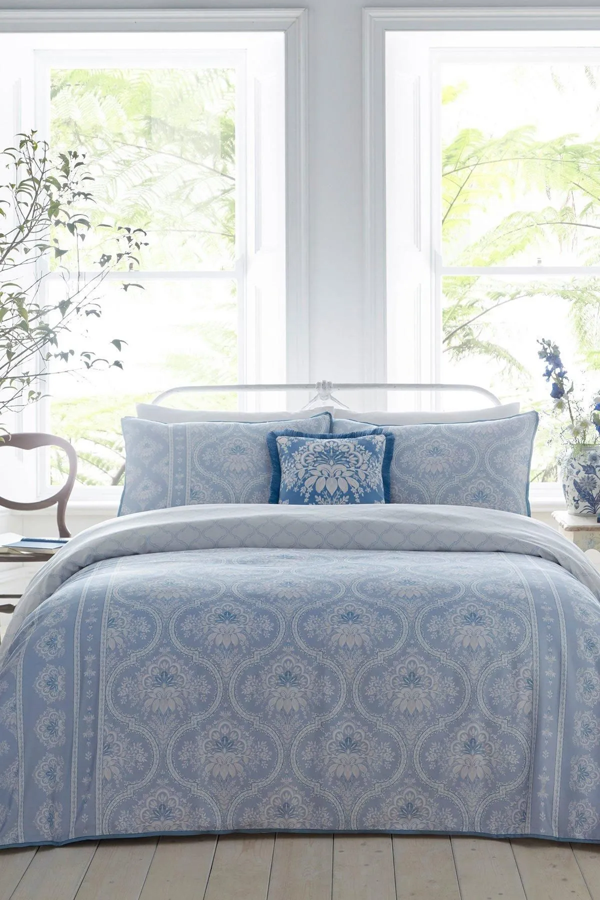 Appletree 'Alexia' Velvet Filled Cushion in Blue 4