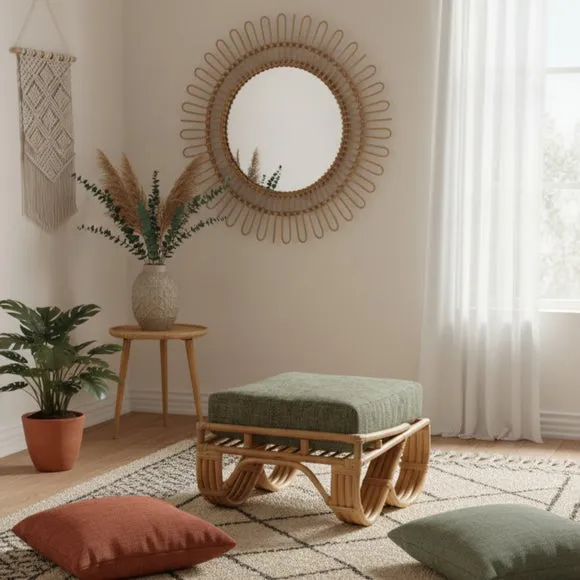 Desser Pretzel Rattan Footstool