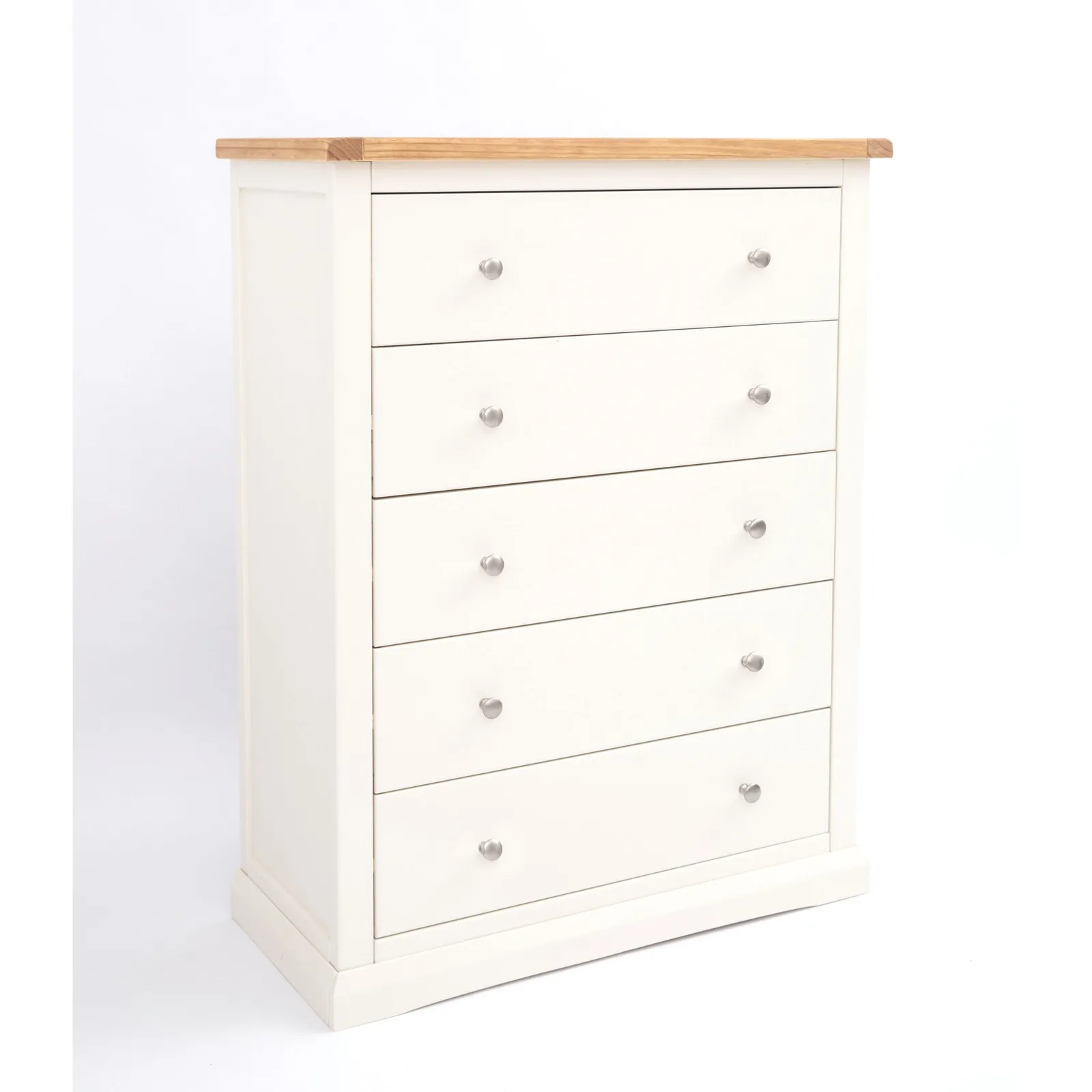 Cabinet Bits Castelli 5 Drawer Chest of Drawers Chrome Knob in Off-White 2