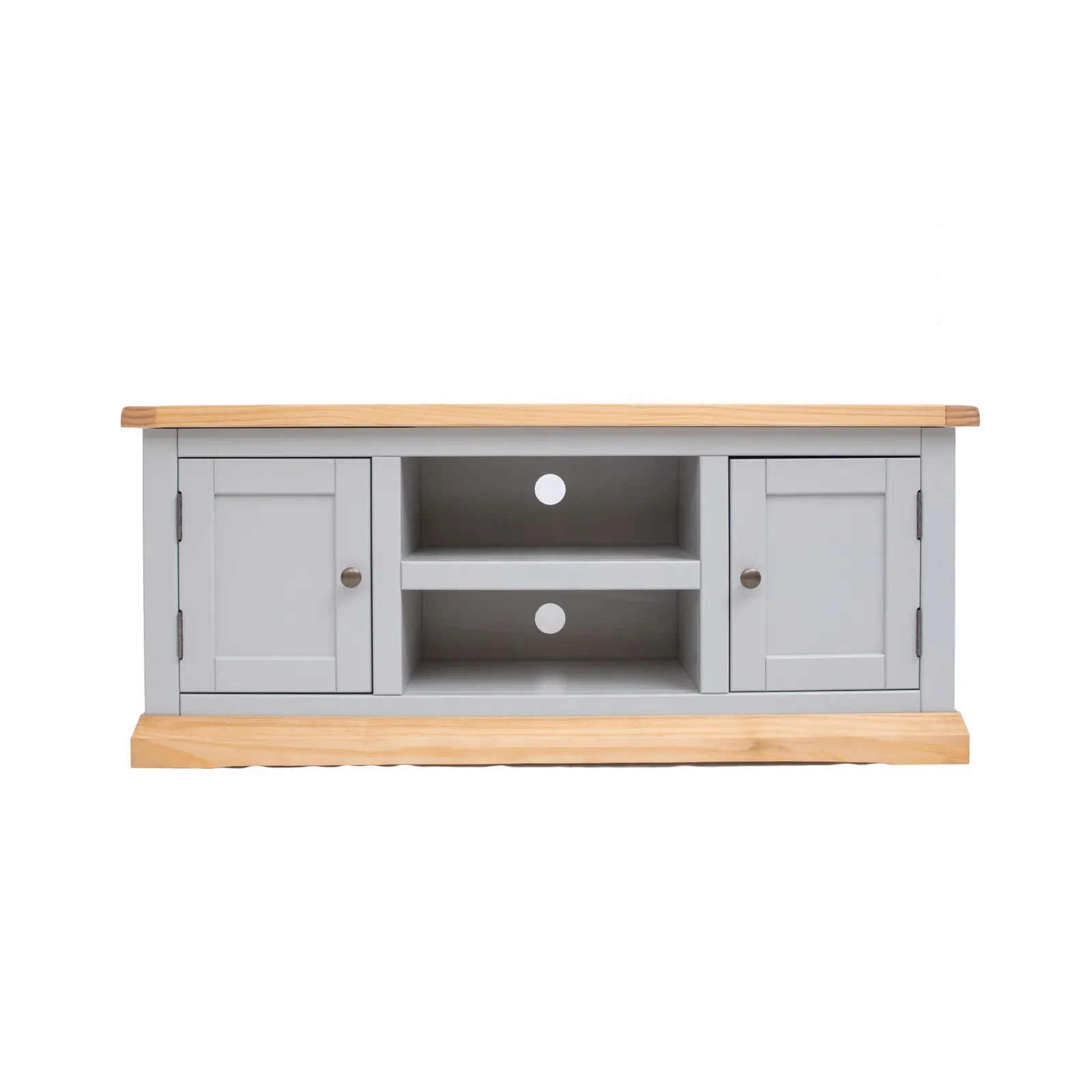 Cabinet Bits Bomporto Light Grey 2 Door TV Cabinet Brass Knob