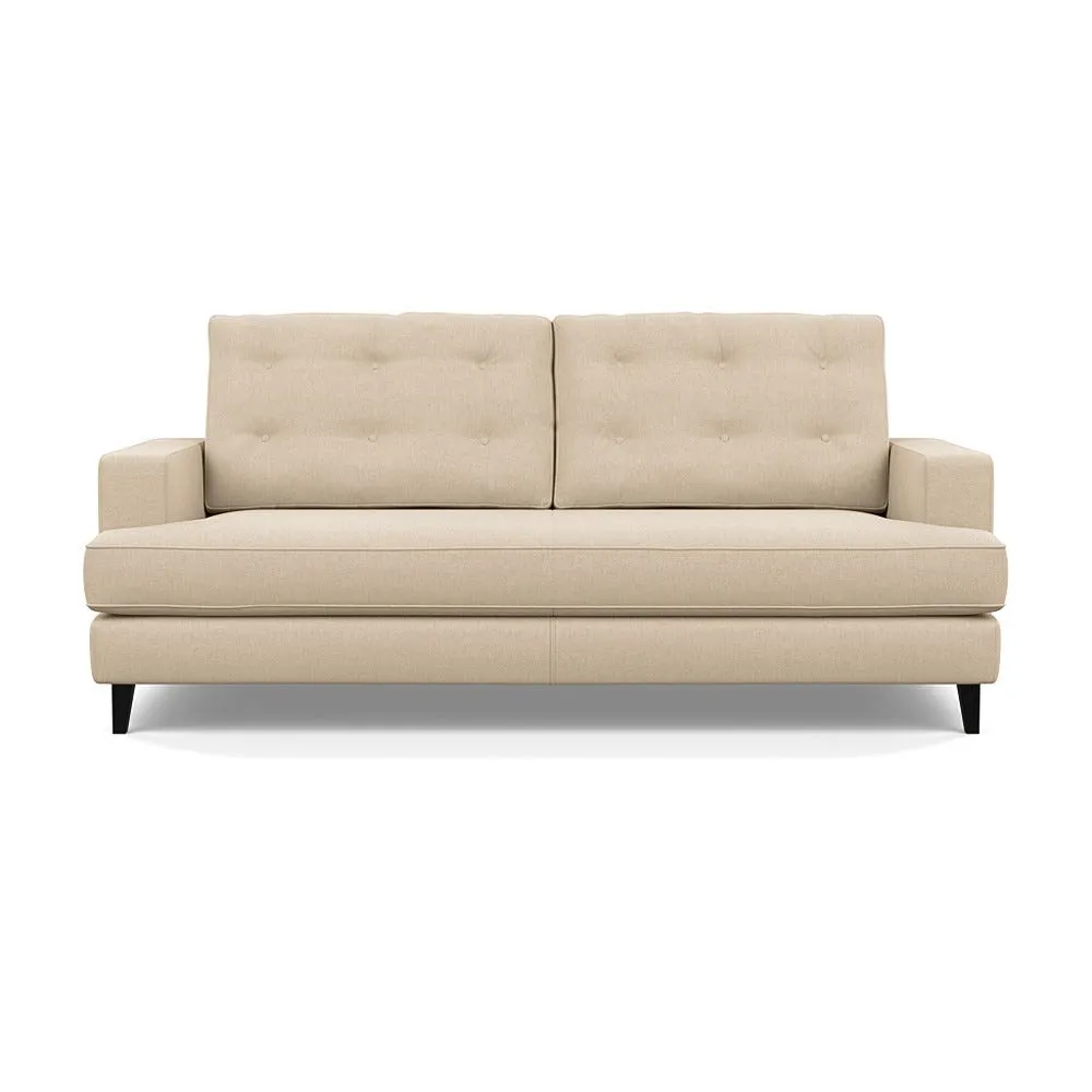 Heal's Mistral 3 Seater Sofa Brushed Cotton Oat Black Feet 1