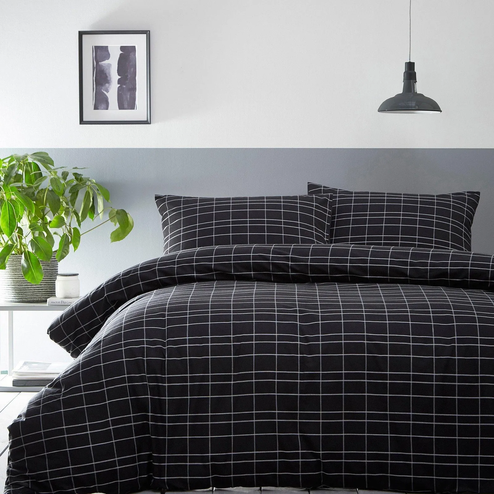Grayson Check King Duvet Set
