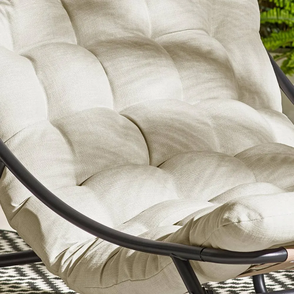 FurnitureboxUK Hydra Metal Outdoor Garden Rocking Chair in Cream 6