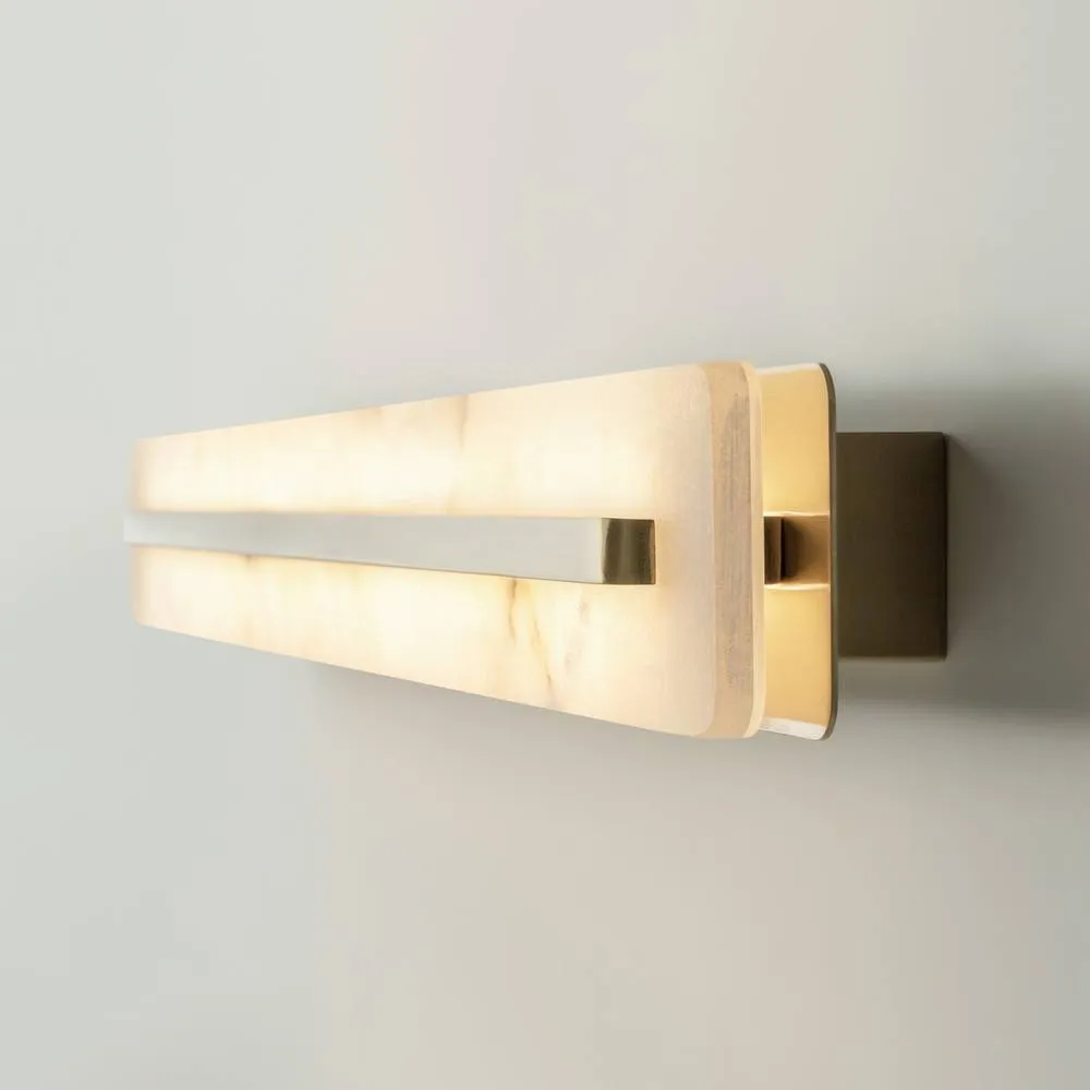 Netlighting Albatre Modern 80cm Wall Lamp Brass 3000K 300lm White Shade in Gold 5