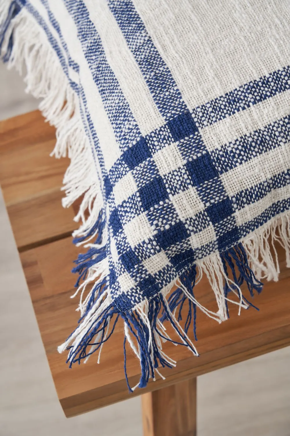 BHS Tula Check Cushion in Navy 4