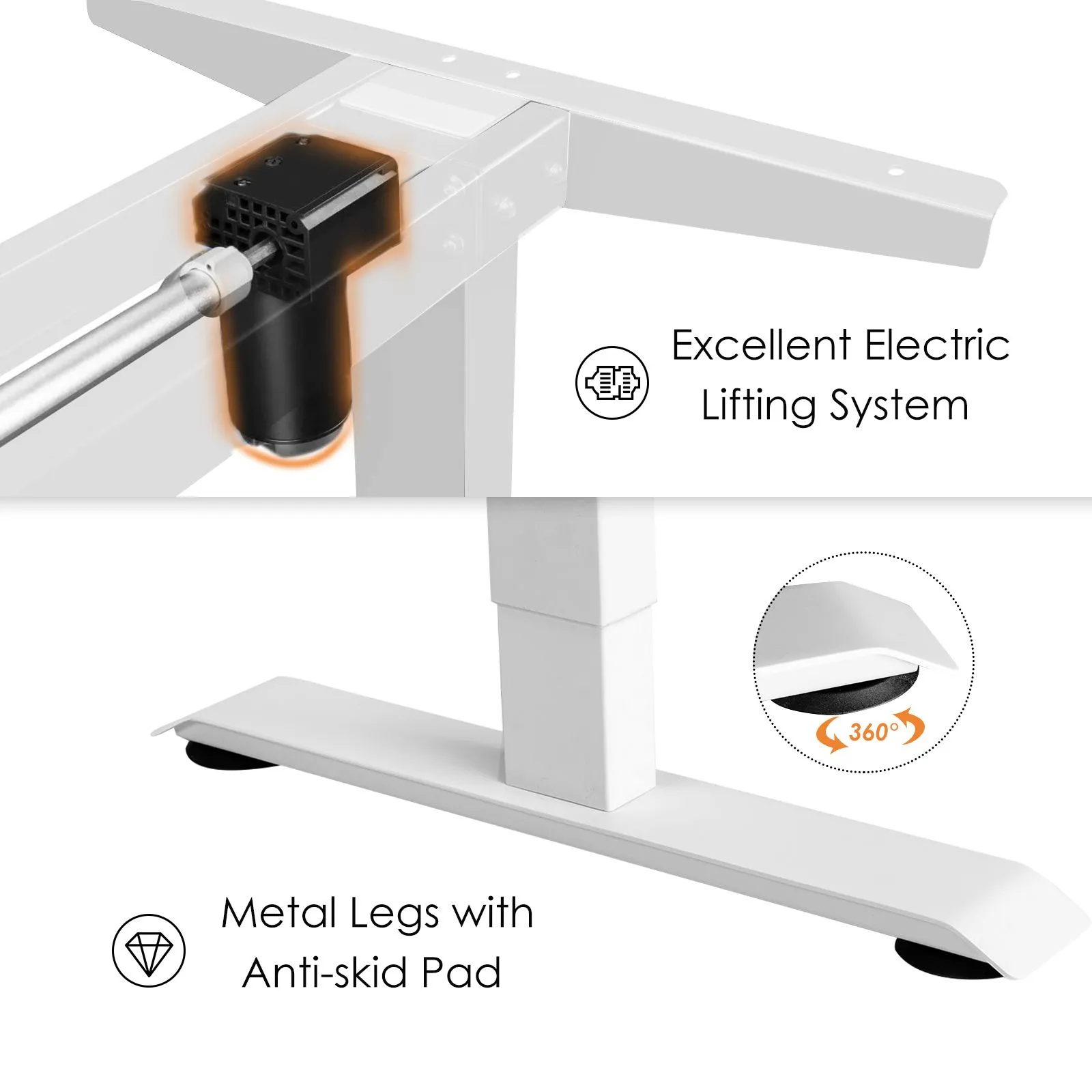 Costway Electric Standing Desk Stand-up Ergonomic Computer Workstation w/ Smart Controller in Grey 6