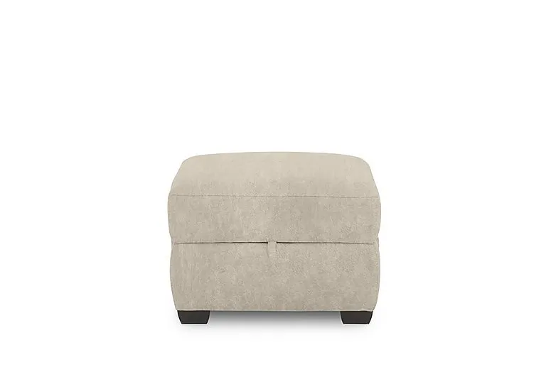 Brescia Fabric Storage Footstool - Cream