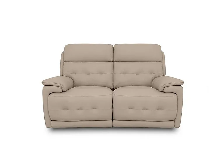 Brescia Leather 2 Seater Power Recliner Sofa with Power Headrests - BV Pebble