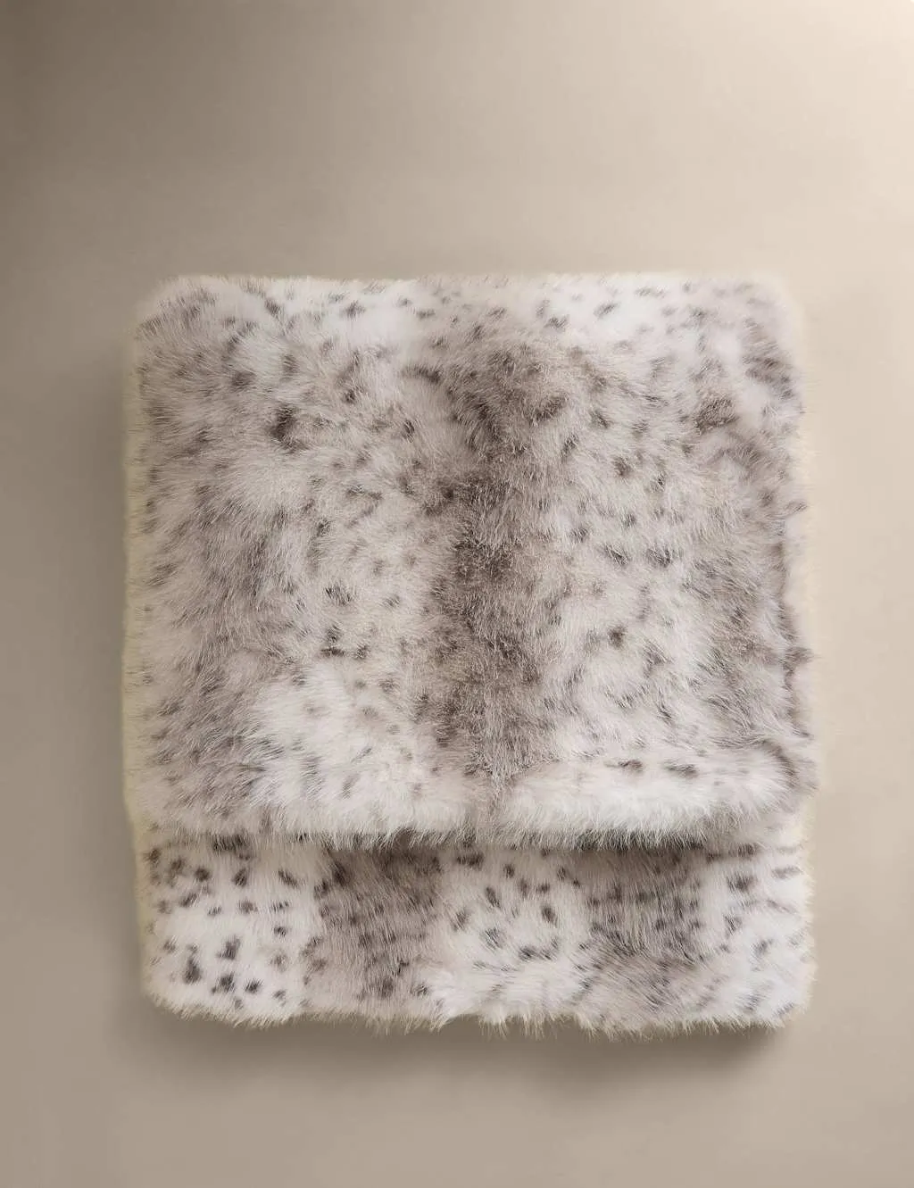 M&S Faux Fur Animal Spot Throw Dove