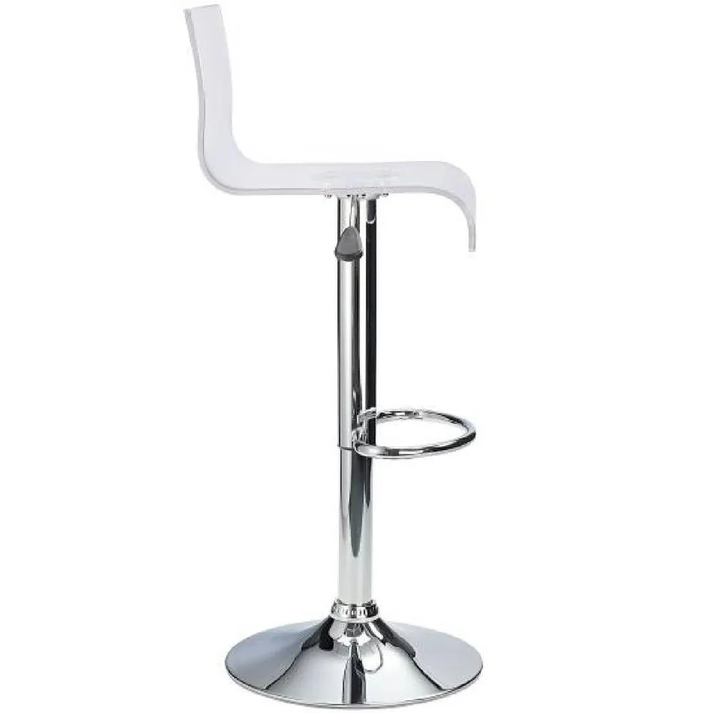 netfurniture Snazzy Acrylic Adjustable Breakfast Bar Stool with Swivel Seat - Clear 4
