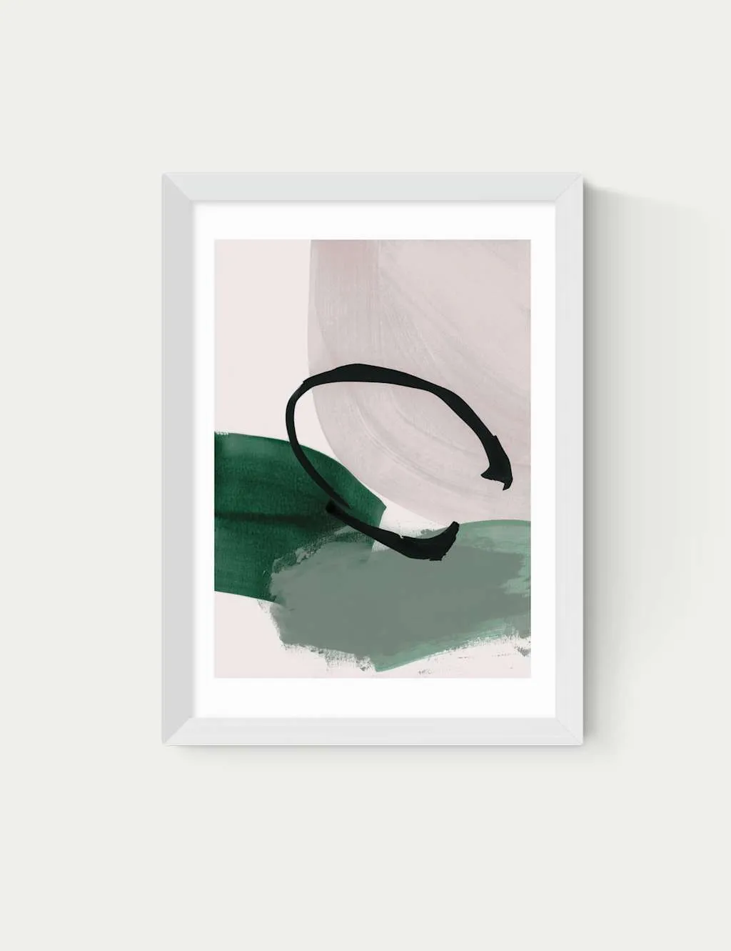 East End Prints Abstract Minimalist Rectangle Framed Art White