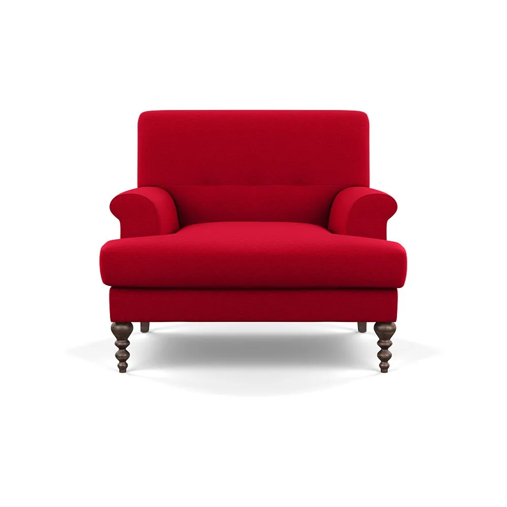 Scp Oscar Formal Armchair Melton Wool Red Oxide Walnut Feet 1
