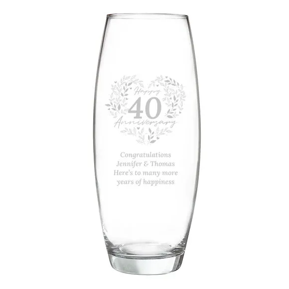 Personalised Anniversary Wreath Bullet Vase 3