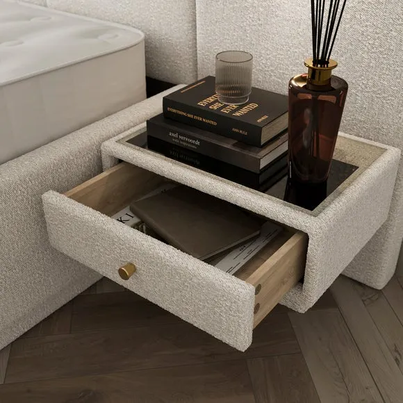 Oversized Ottoman Hotel Bed Frame, Boucle 3