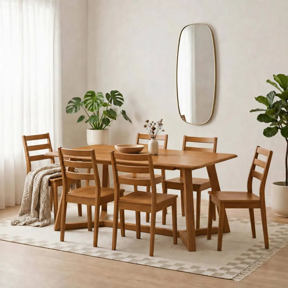 FurnitureboxUK Lulworth Walnut Effect Wood Dining Table 6 Walnut Lynton Chairs in Brown