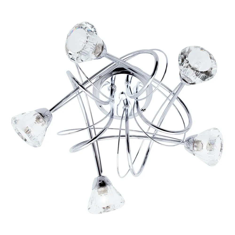 Marianne Large Flush Ceiling Light, Chrome
