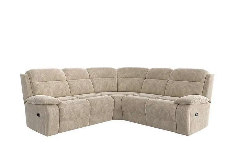 Moreno Fabric Manual Recliner Corner Sofa - Cream